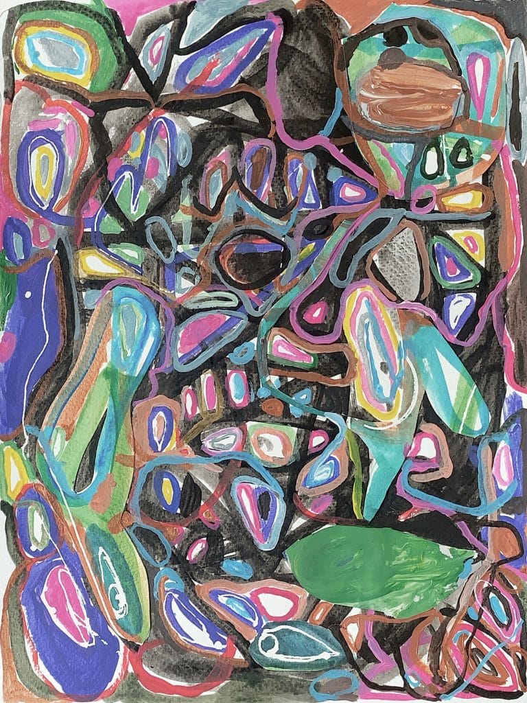 Dreaming Ghost, 2021, 24cm x 32cm, Acrylic on paper
