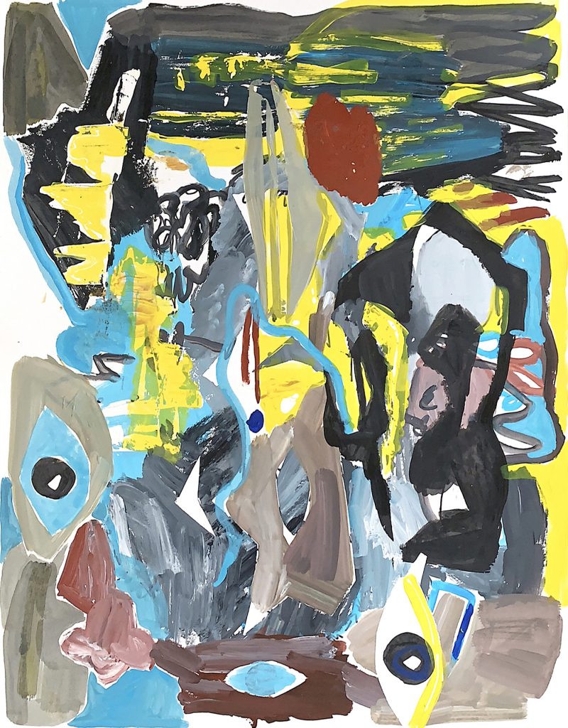 Crossing at Sunrise, 2019, 35.5cm x 43cm, Acrylic on paper
