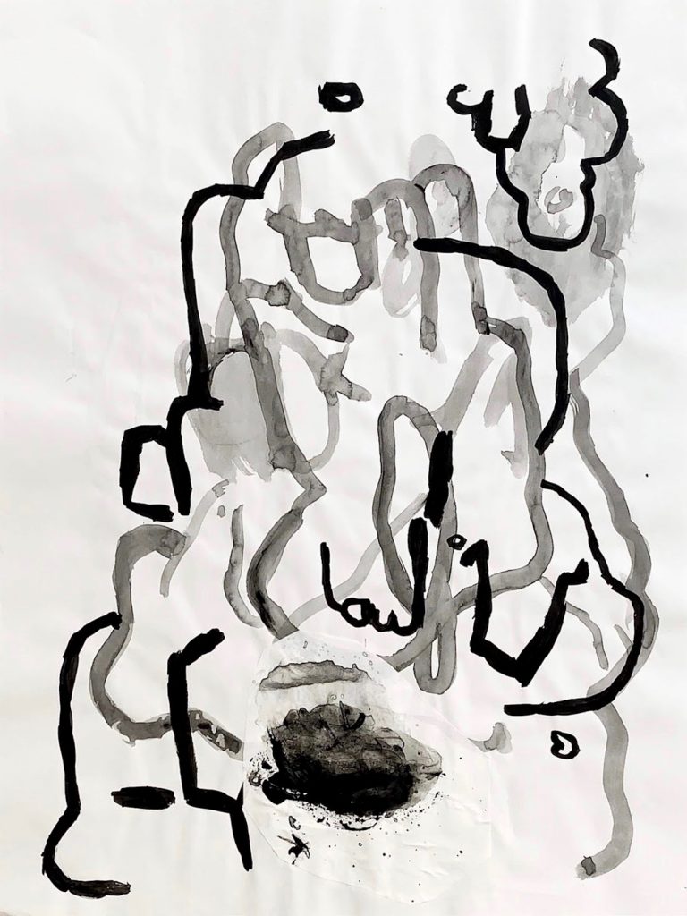 "Lost Woman (Study #2), 2019, 45cm x 60cm, Acrylic on paper